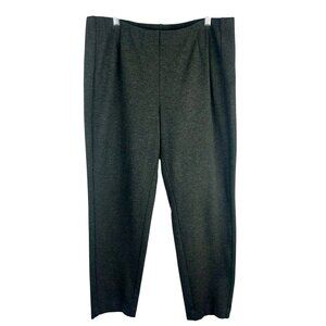 J Jill Ponte Slim Leg Pants Women Large Gray Stretch Knit Pull On Comfort Travel